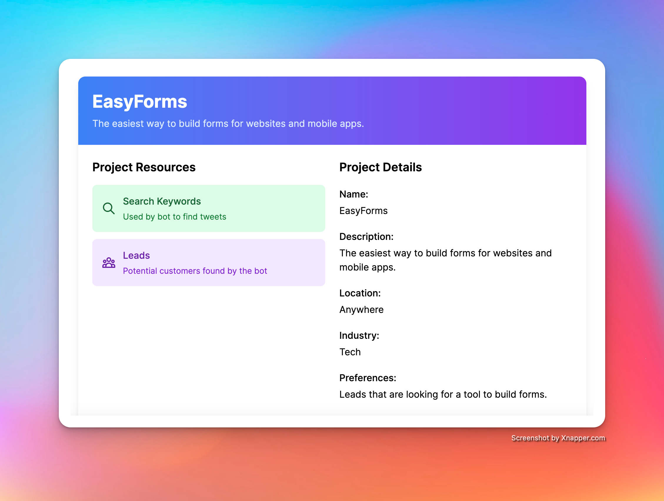 leads page
